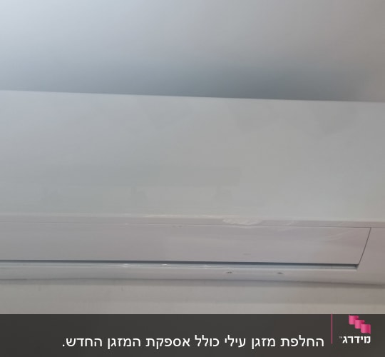 מזגן קיר לבן עם חיבור לחשמל